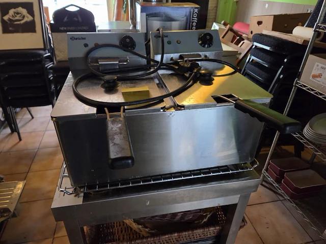 Rvs dubbele friteuse bartscher - afbeelding 1 van  4