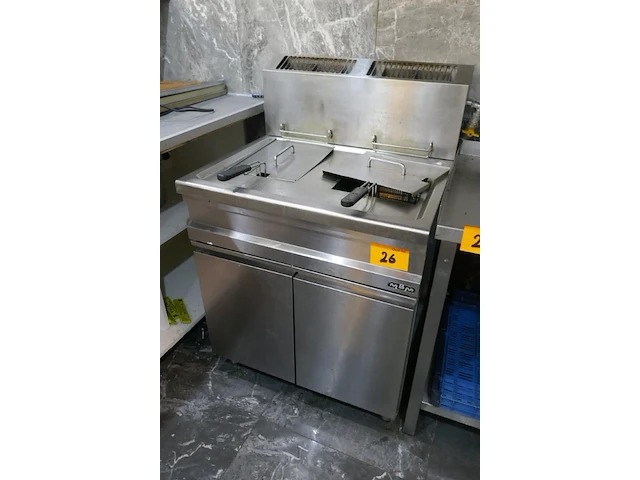 Rvs dubbele friteuse op gas mbm - afbeelding 1 van  5