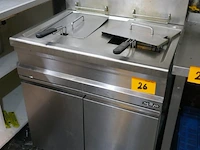 Rvs dubbele friteuse op gas mbm - afbeelding 1 van  5