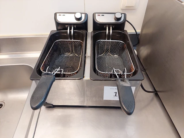 Rvs dubbele friteuse quigg - afbeelding 1 van  6