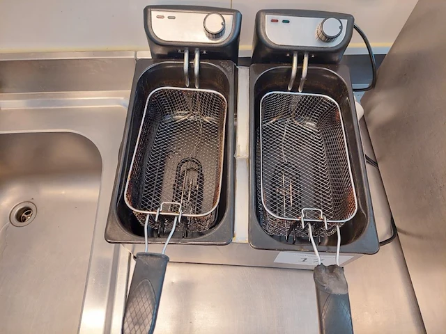 Rvs dubbele friteuse quigg - afbeelding 2 van  6