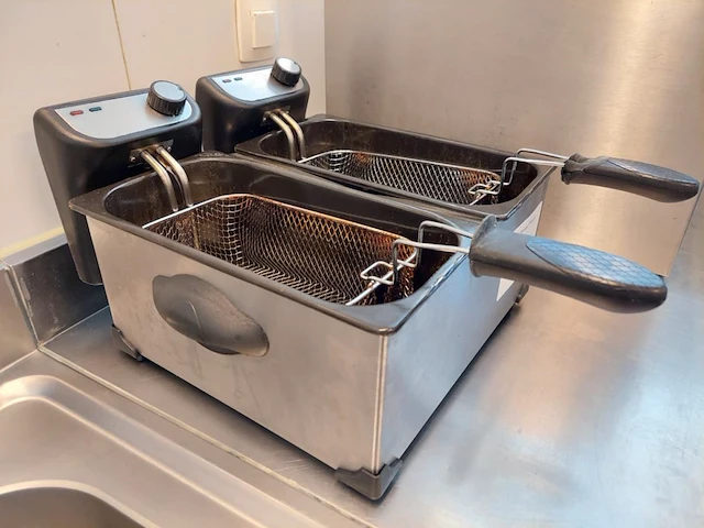Rvs dubbele friteuse quigg - afbeelding 3 van  6