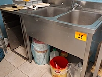 Rvs dubbele spoeltafel - afbeelding 1 van  4