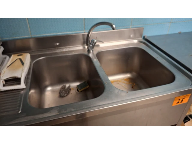 Rvs dubbele spoeltafel - afbeelding 4 van  4