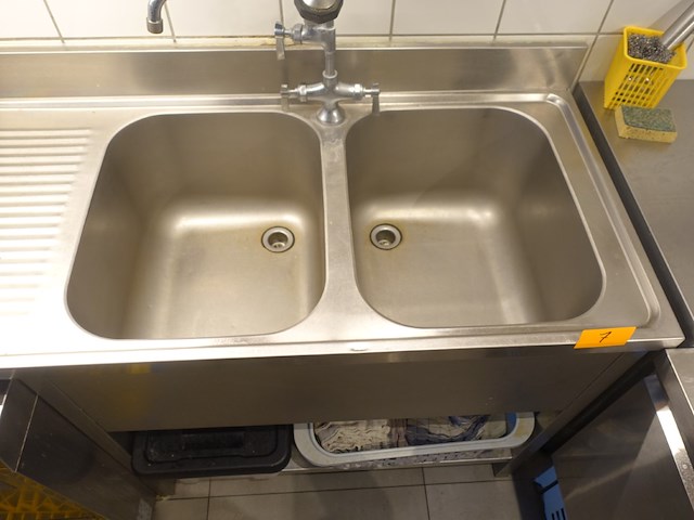 Rvs dubbele spoeltafel - afbeelding 3 van  9