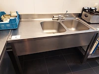 Rvs dubbele spoeltafel - afbeelding 1 van  3