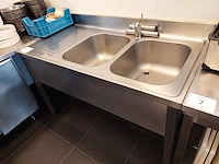 Rvs dubbele spoeltafel - afbeelding 3 van  3