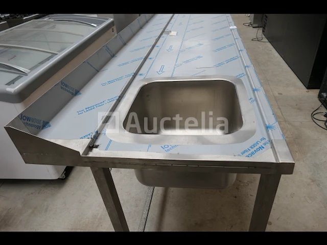 Rvs duiktafel, 1 bak en gat voor afvalbak - afbeelding 1 van  9