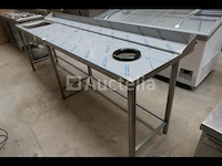 Rvs duiktafel, 1 bak en gat voor afvalbak - afbeelding 2 van  9