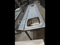Rvs duiktafel, 1 bak en gat voor afvalbak - afbeelding 6 van  9