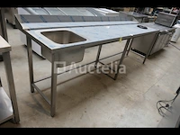 Rvs duiktafel, 1 bak en gat voor afvalbak - afbeelding 8 van  9