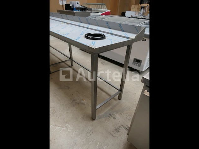 Rvs duiktafel, 1 bak en gat voor afvalbak - afbeelding 9 van  9
