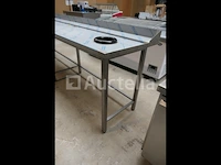 Rvs duiktafel, 1 bak en gat voor afvalbak - afbeelding 9 van  9