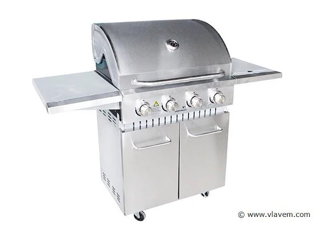 Rvs gasbarbecue - 4 branders met zijbrander - afbeelding 1 van  4