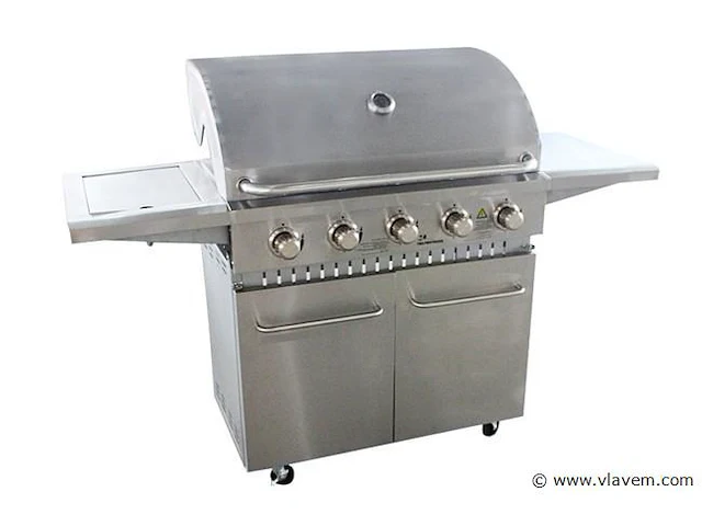 Rvs gasbarbecue - 5 branders met zijbrander - afbeelding 1 van  4