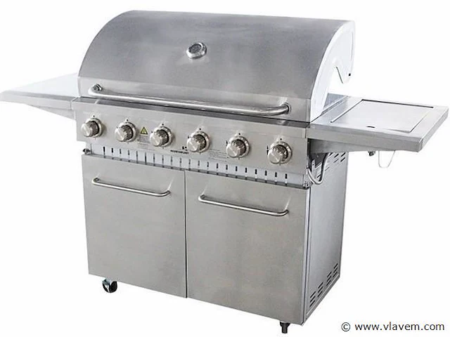 Rvs gasbarbecue - 6 branders met zijbrander - afbeelding 1 van  4