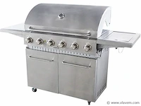 Rvs gasbarbecue - 6 branders met zijbrander - afbeelding 1 van  4