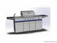 Rvs gasbarbecue keuken - 4 branders met zijbrander - afbeelding 4 van  8