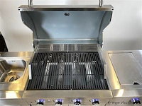 Rvs gasbarbecue keuken - 4 branders met zijbrander - afbeelding 6 van  8