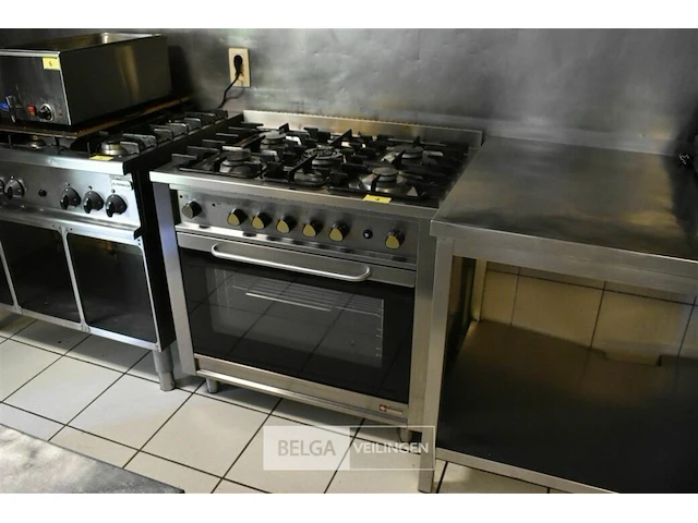 Rvs gasvuur 5 bekken oven diamond 90x60x87 - afbeelding 1 van  4