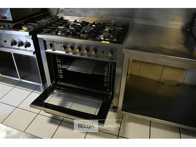 Rvs gasvuur 5 bekken oven diamond 90x60x87 - afbeelding 3 van  4