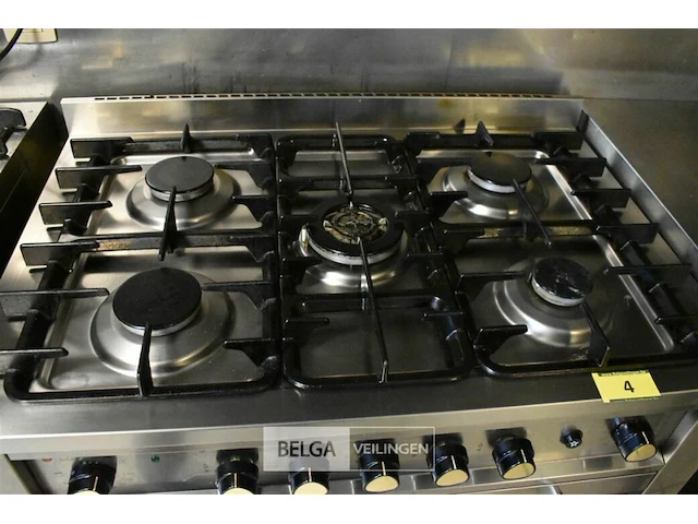 Rvs gasvuur 5 bekken oven diamond 90x60x87 - afbeelding 4 van  4