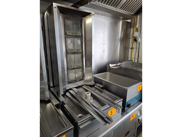 Rvs kebabgrill op gas - afbeelding 1 van  4