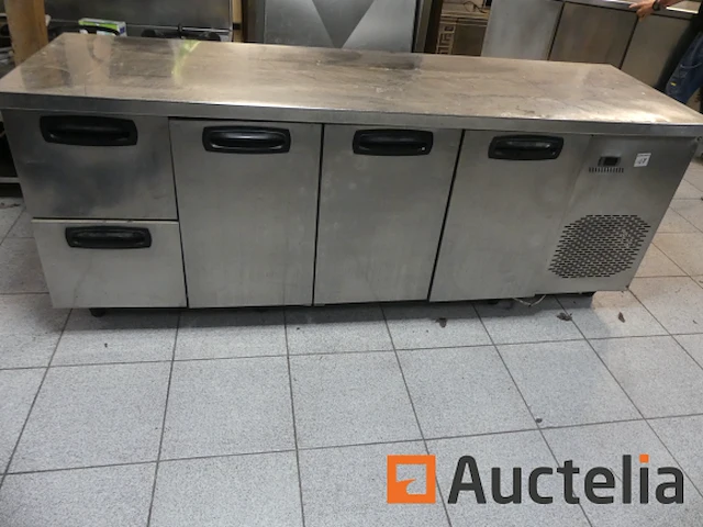 Rvs koelkastteller met 3 deuren/2 lades - afbeelding 1 van  7