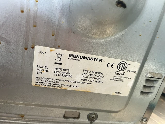 Rvs microgolfoven/combi menumaster - afbeelding 5 van  5