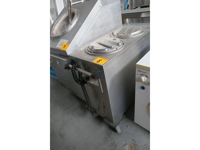 Rvs mobiele bordenwarmer op wieltjes - afbeelding 1 van  7