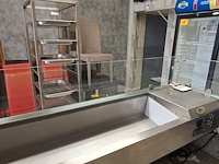 Rvs pizza gekoelde werkbank met 3 deuren en granieten werkblad + rvs saladette polar - afbeelding 6 van  8