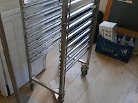 Rvs regaalwagen + houten stoepbord - afbeelding 3 van  4