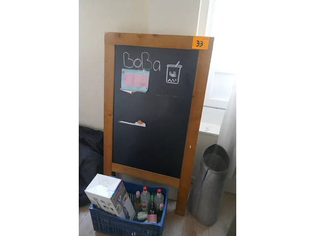 Rvs regaalwagen + houten stoepbord - afbeelding 4 van  4
