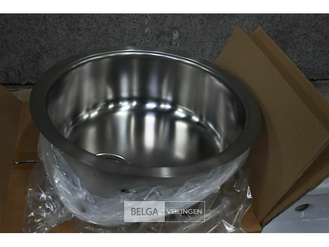 Rvs ronde spoelbak voor keuken ø44 cm - afbeelding 1 van  2