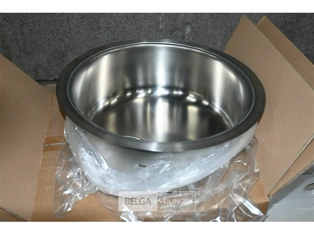 Rvs ronde spoelbak voor keuken ø44 cm - afbeelding 2 van  2