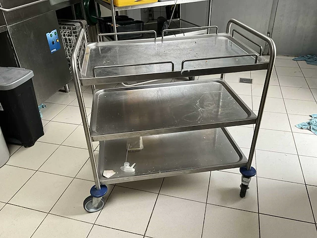 Rvs serveerkar blanco voorzien van 3 leggers - afbeelding 1 van  3