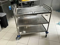 Rvs serveerkar blanco voorzien van 3 leggers - afbeelding 1 van  3
