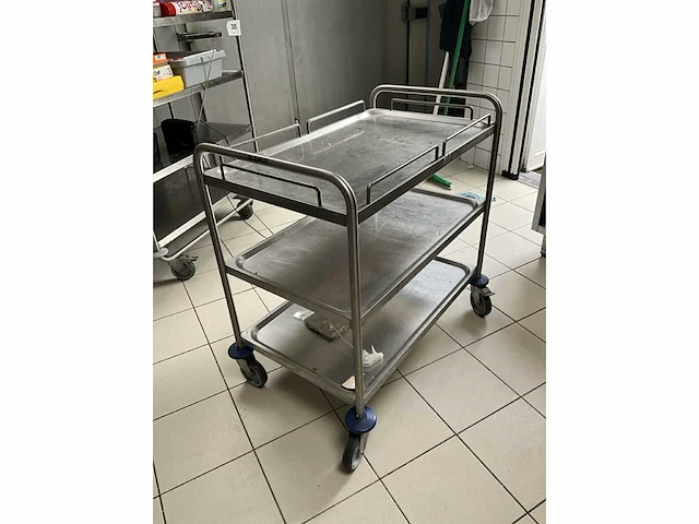 Rvs serveerkar blanco voorzien van 3 leggers - afbeelding 2 van  3