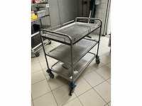 Rvs serveerkar blanco voorzien van 3 leggers - afbeelding 2 van  3