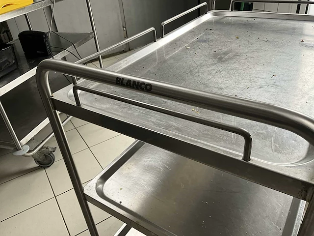 Rvs serveerkar blanco voorzien van 3 leggers - afbeelding 3 van  3