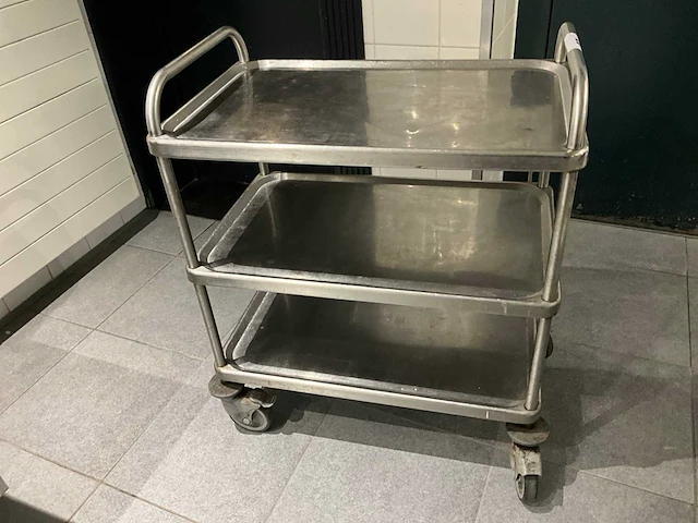Rvs serveerwagen (3x) - afbeelding 1 van  5