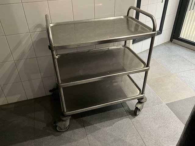 Rvs serveerwagen (3x) - afbeelding 3 van  5