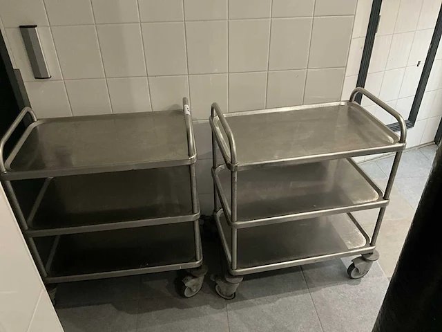 Rvs serveerwagen (3x) - afbeelding 4 van  5