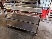 Rvs serveerwagen met 3 niveau’s - afbeelding 2 van  5