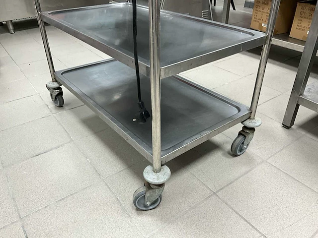 Rvs serveerwagen voorzien van 3 leggers - afbeelding 2 van  2