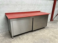 Rvs snijtafel met kunststof snijblad - afbeelding 1 van  4