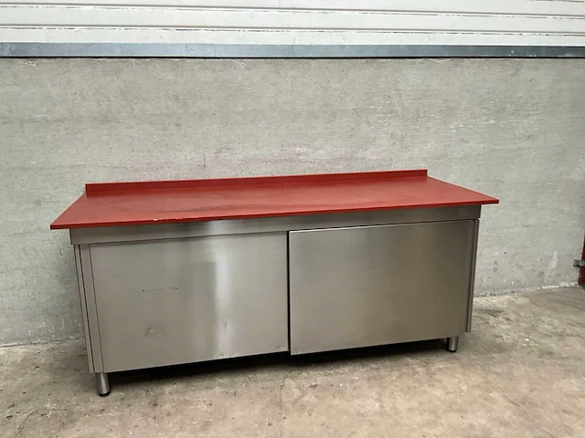 Rvs snijtafel met kunststof snijblad - afbeelding 2 van  4