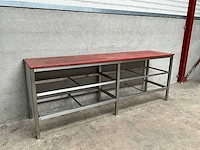 Rvs snijtafel met kunststof snijblad - afbeelding 1 van  3