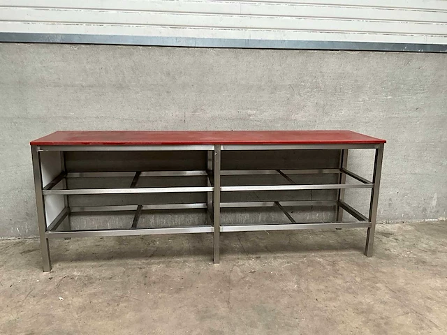 Rvs snijtafel met kunststof snijblad - afbeelding 2 van  3
