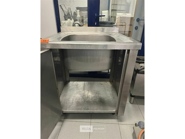 Rvs spoelbak met opbergvak - afbeelding 1 van  2